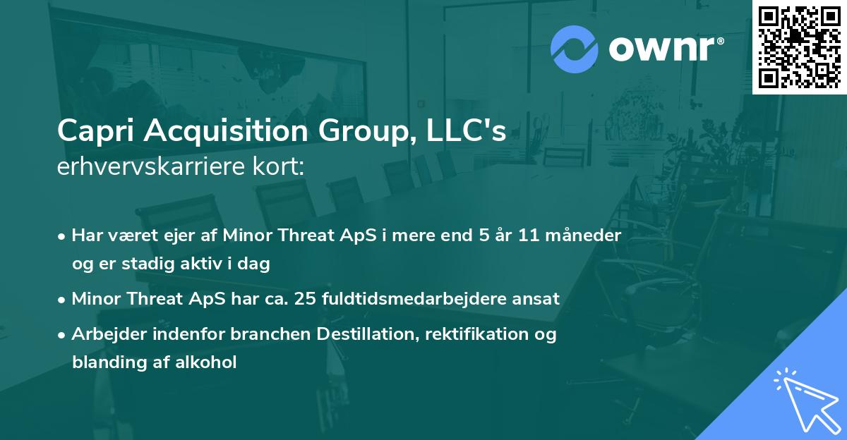 Capri Acquisition Group, LLC's erhvervskarriere kort