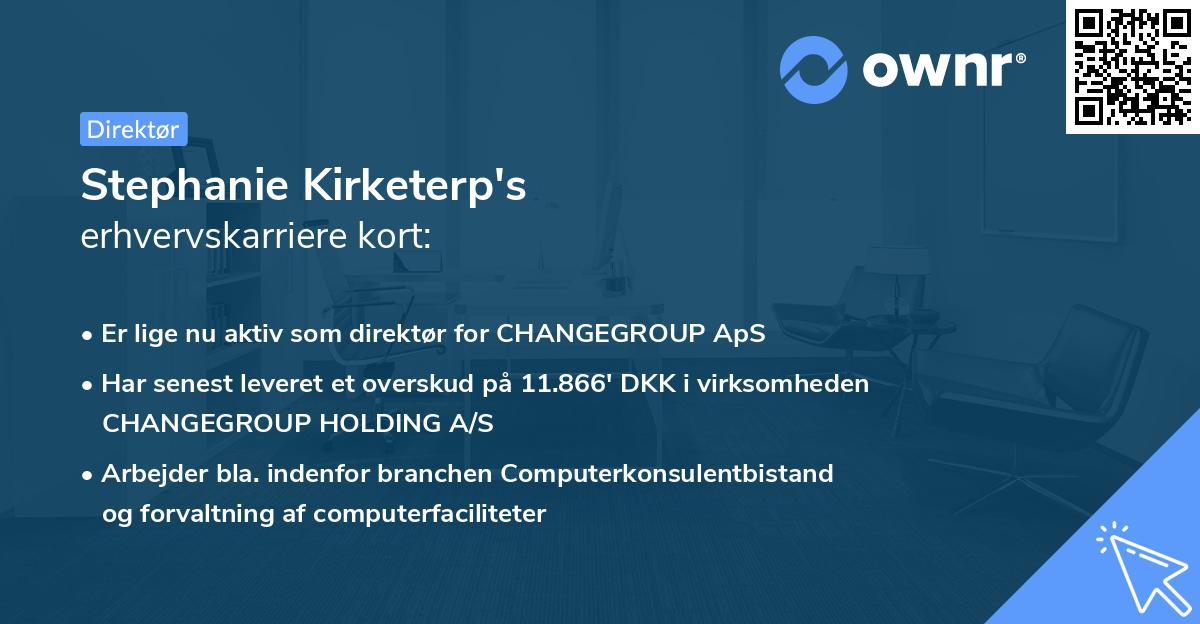 Stephanie Kirketerp's erhvervskarriere kort