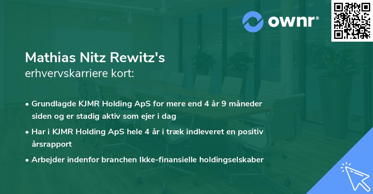 Mathias Nitz Rewitz's erhvervskarriere kort
