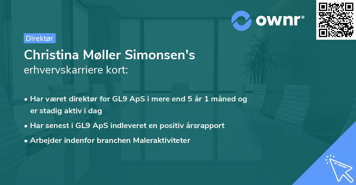 Christina Møller Simonsen's erhvervskarriere kort