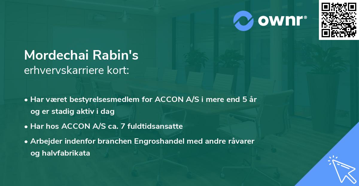 Mordechai Rabin's erhvervskarriere kort