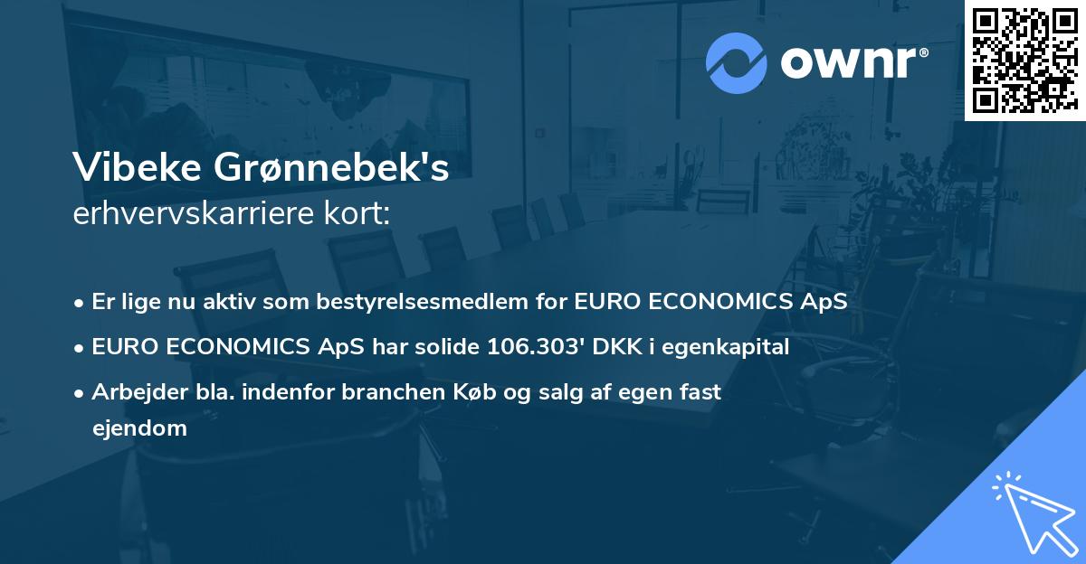 Vibeke Grønnebek's erhvervskarriere kort