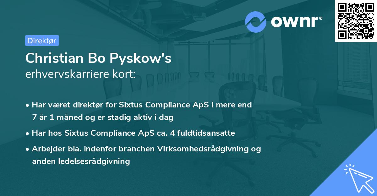 Christian Bo Pyskow's erhvervskarriere kort