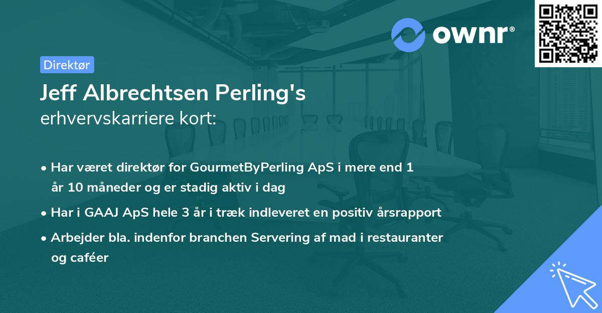 Jeff Albrechtsen Perling's erhvervskarriere kort