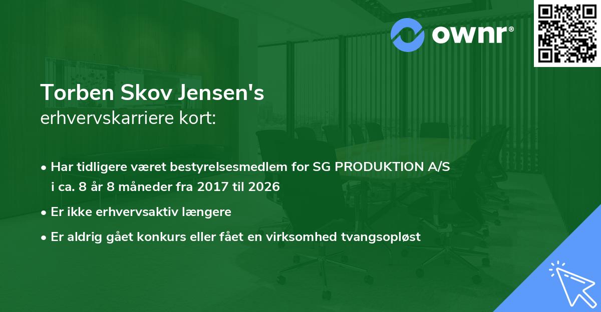 Torben Skov Jensen's erhvervskarriere kort