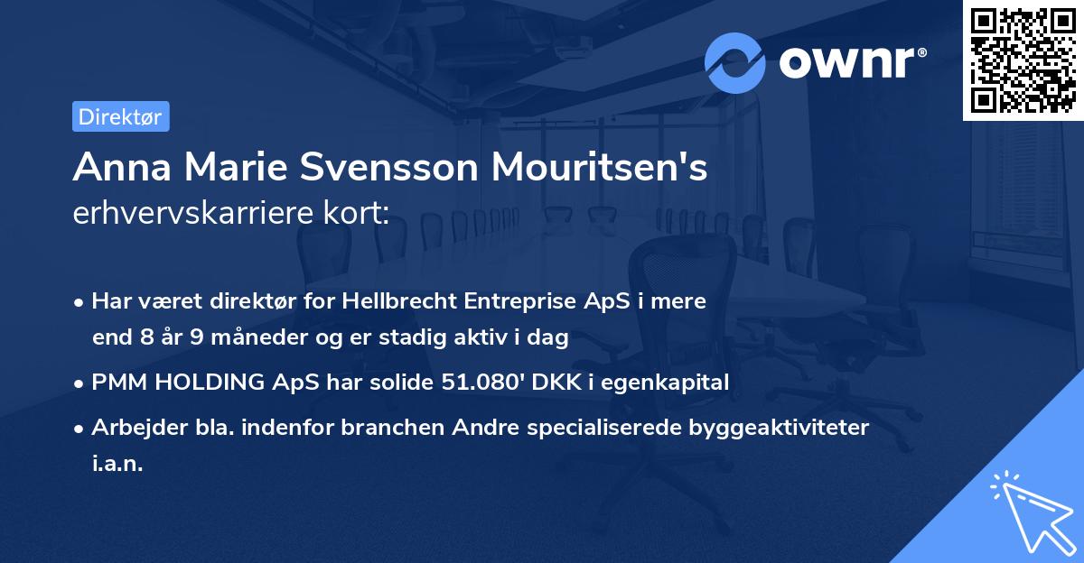 Anna Marie Svensson Mouritsen's erhvervskarriere kort