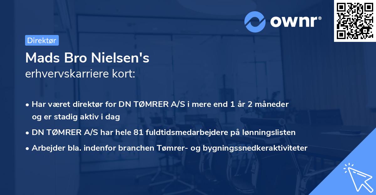 Mads Bro Nielsen's erhvervskarriere kort