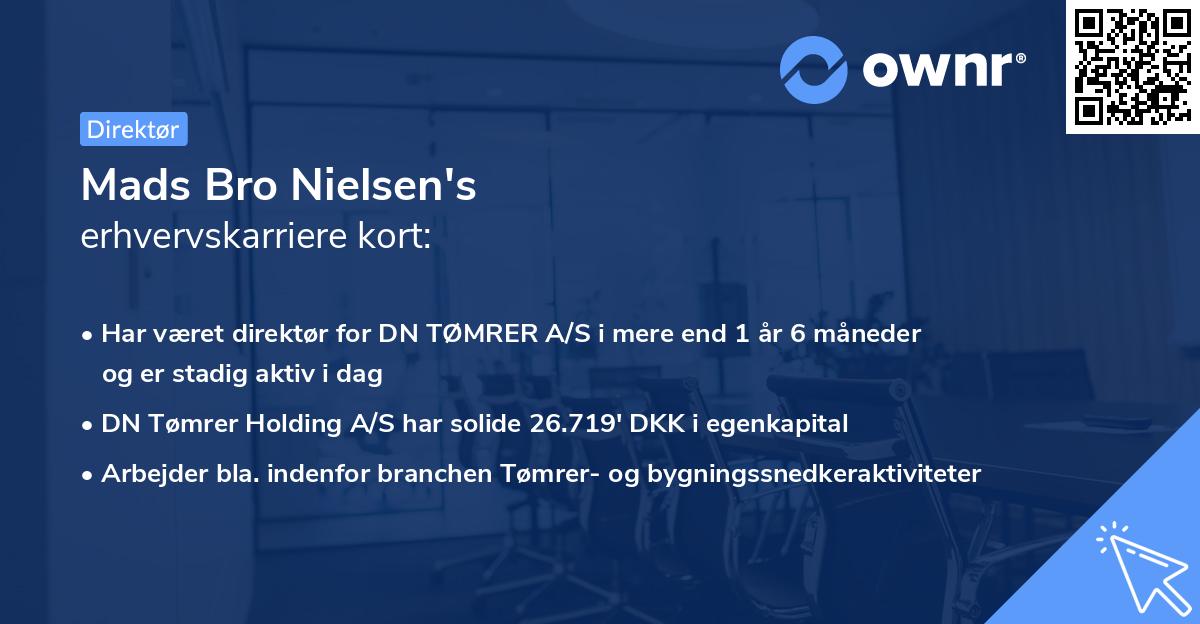 Mads Bro Nielsen's erhvervskarriere kort