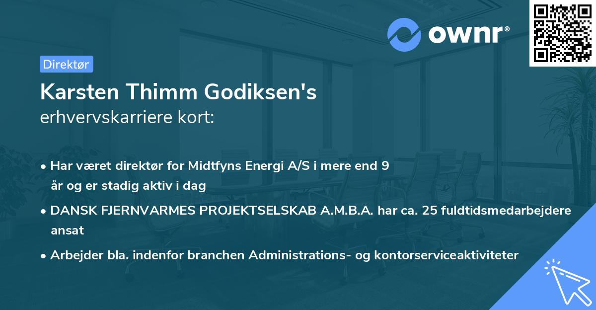 Karsten Thimm Godiksen's erhvervskarriere kort