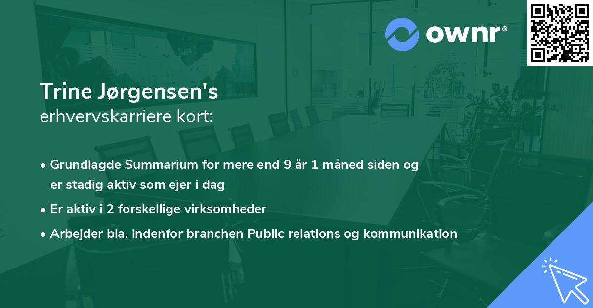 Trine Jørgensen's erhvervskarriere kort