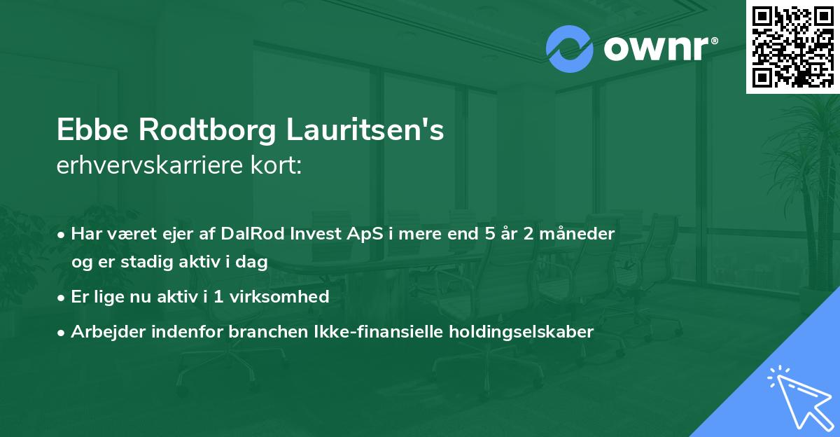 Ebbe Rodtborg Lauritsen's erhvervskarriere kort