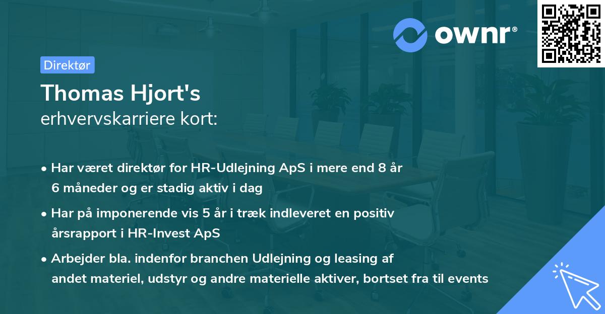 Thomas Hjort's erhvervskarriere kort
