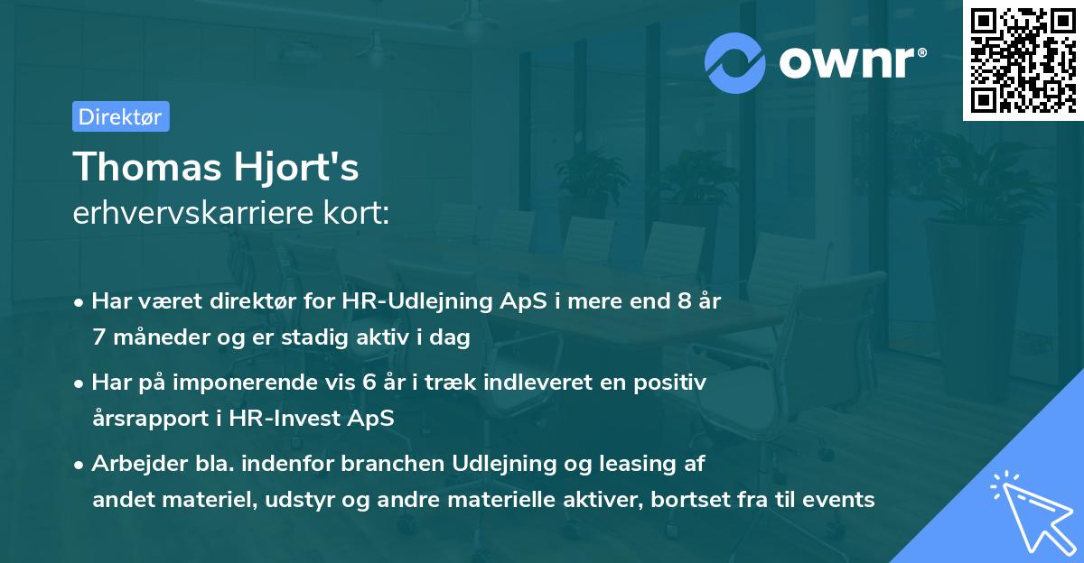 Thomas Hjort's erhvervskarriere kort