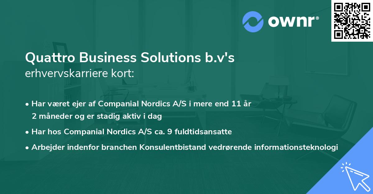 Quattro Business Solutions b.v's erhvervskarriere kort