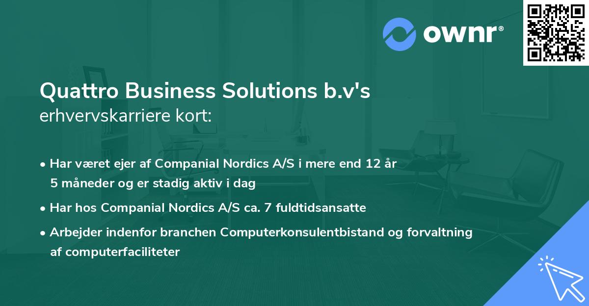 Quattro Business Solutions b.v's erhvervskarriere kort