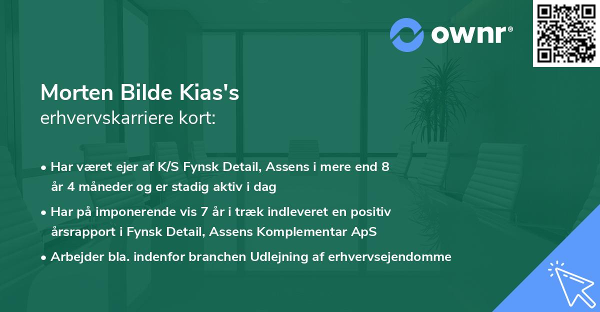 Morten Bilde Kias's erhvervskarriere kort