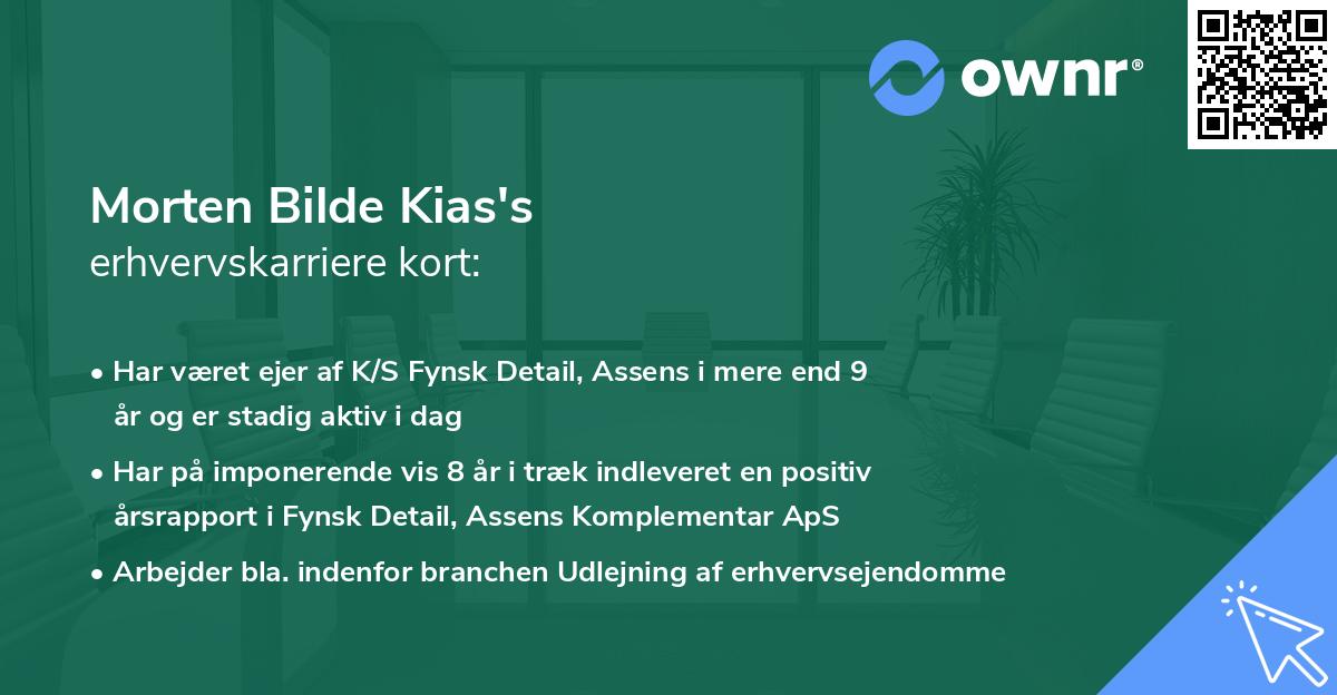 Morten Bilde Kias's erhvervskarriere kort