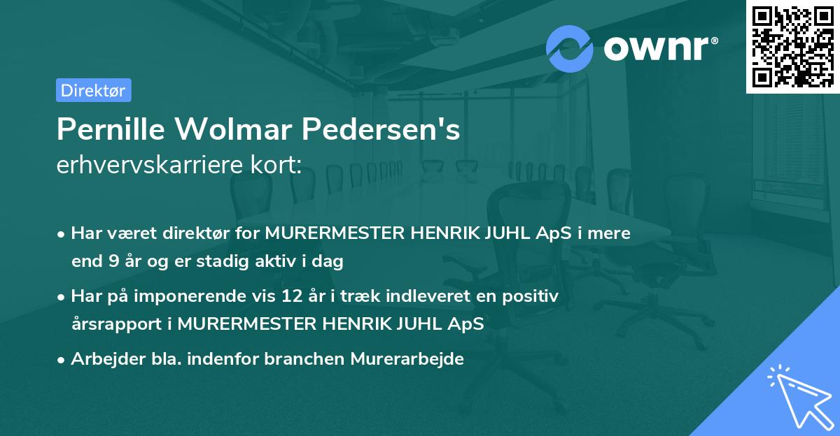 Pernille Wolmar Pedersen's erhvervskarriere kort