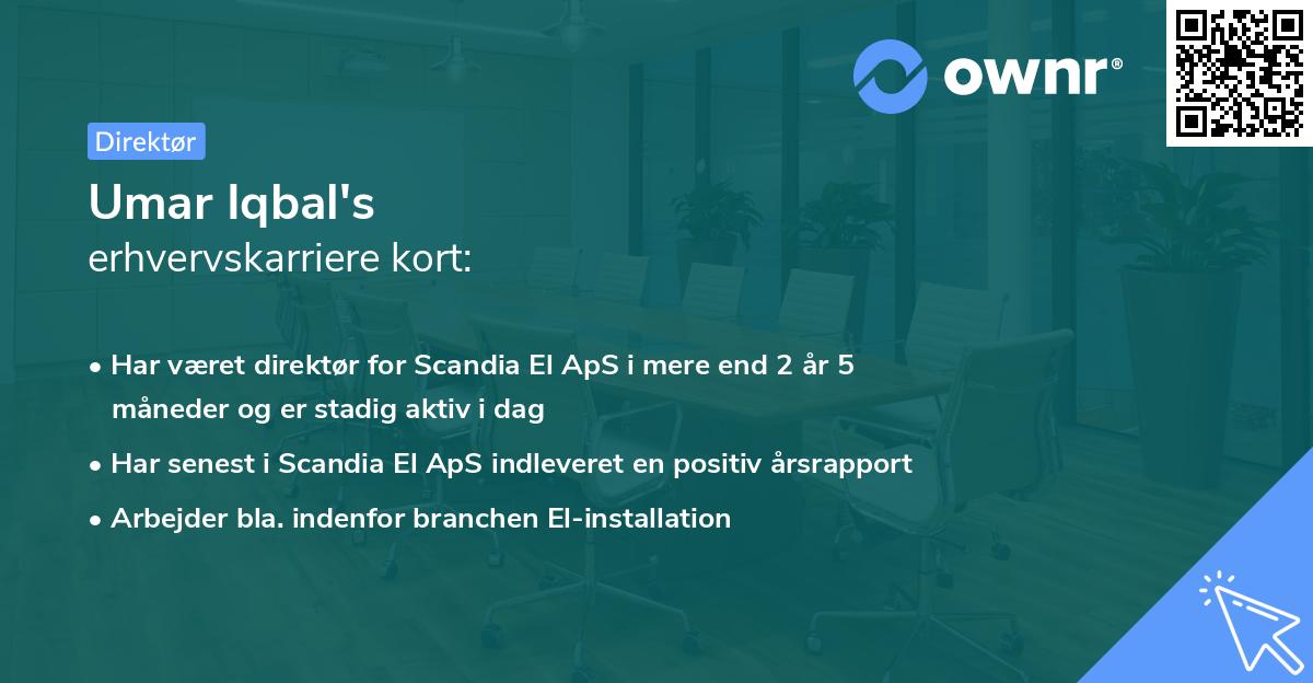 Umar Iqbal's erhvervskarriere kort