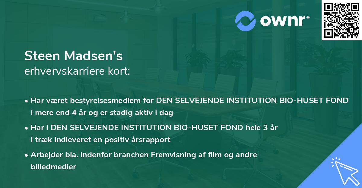 Steen Madsen's erhvervskarriere kort