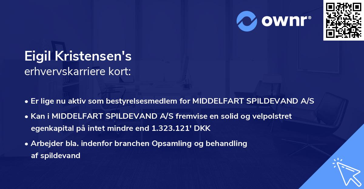 Eigil Kristensen's erhvervskarriere kort