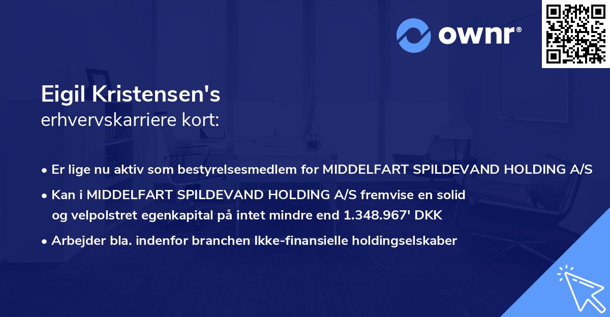 Eigil Kristensen's erhvervskarriere kort