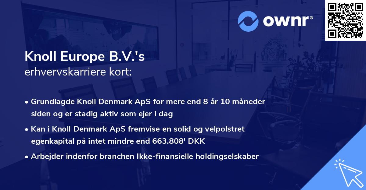 Knoll Europe B.V.'s erhvervskarriere kort