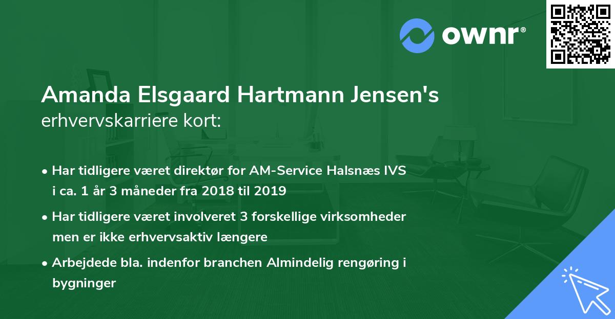 Amanda Elsgaard Hartmann Jensen's erhvervskarriere kort
