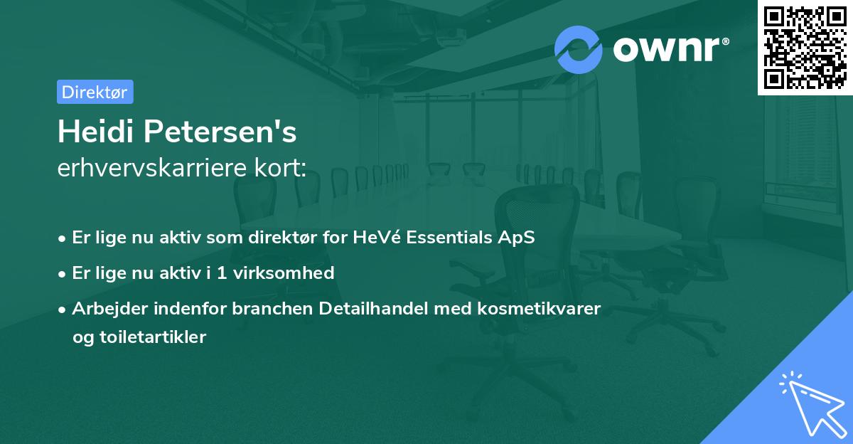 Heidi Petersen's erhvervskarriere kort