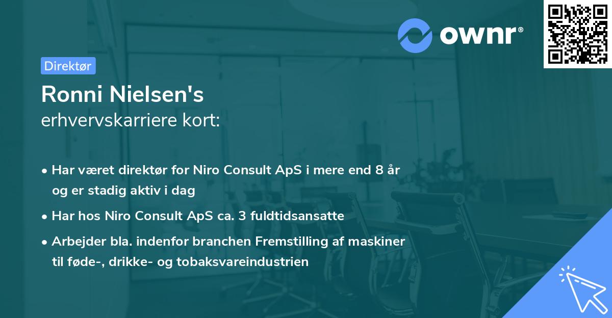 Ronni Nielsen's erhvervskarriere kort