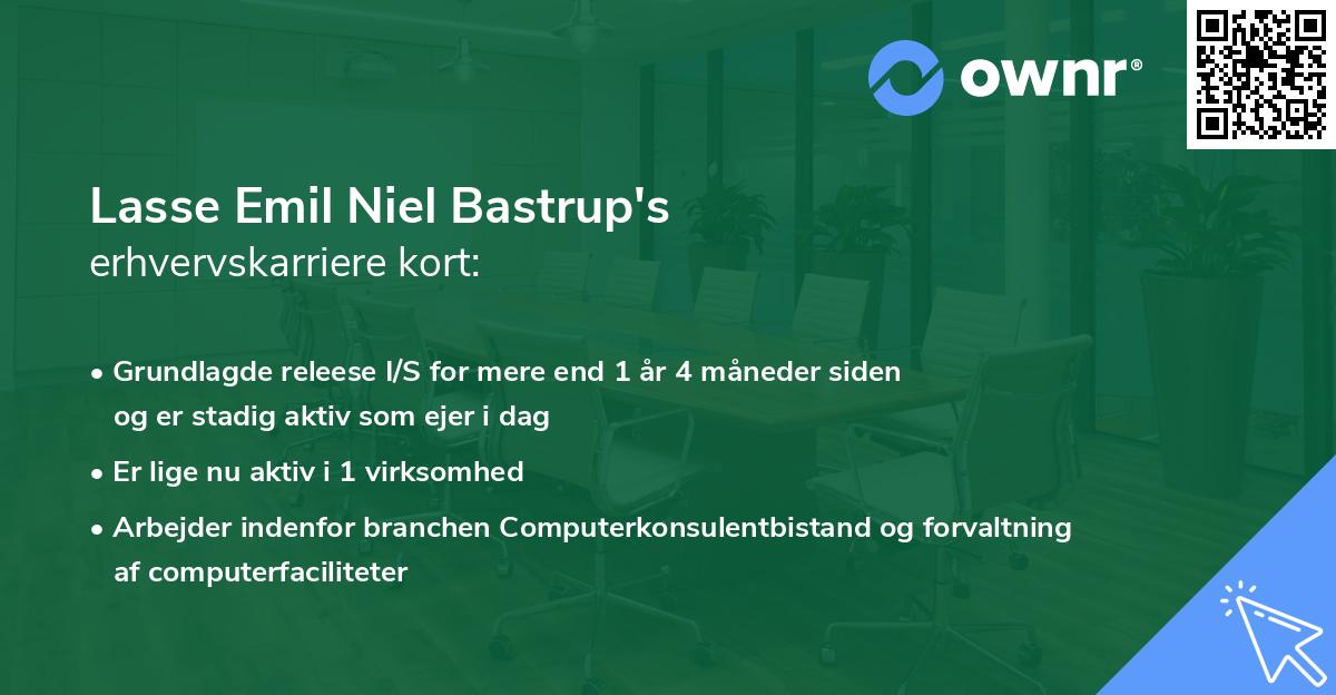 Lasse Emil Niel Bastrup's erhvervskarriere kort