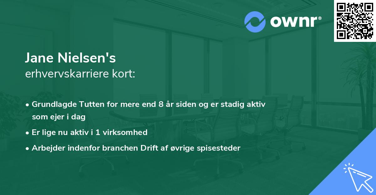 Jane Nielsen's erhvervskarriere kort