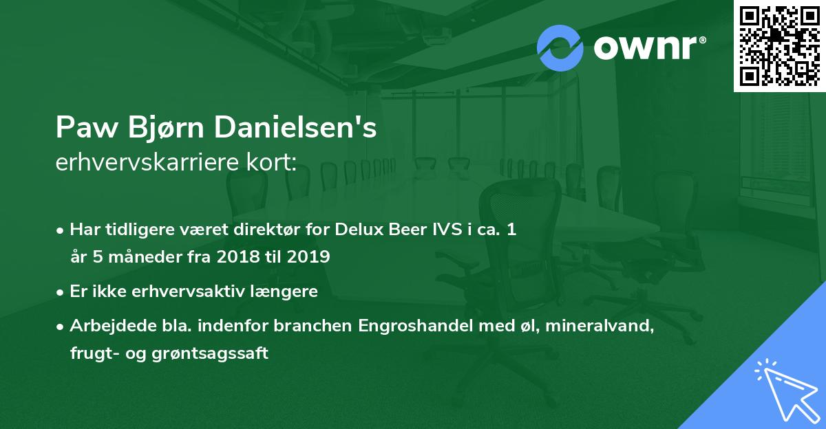 Paw Bjørn Danielsen's erhvervskarriere kort