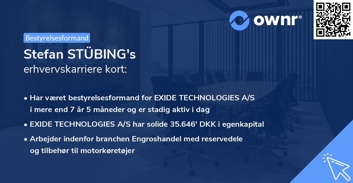 Stefan STÜBING's erhvervskarriere kort