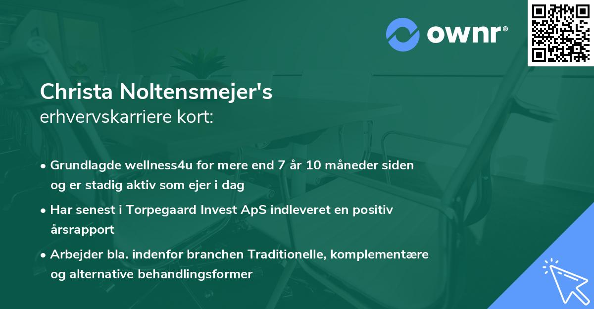 Christa Noltensmejer's erhvervskarriere kort