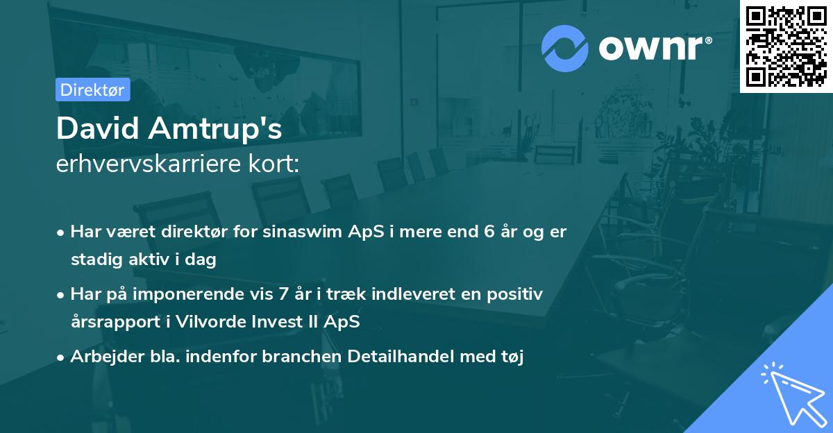 David Amtrup's erhvervskarriere kort