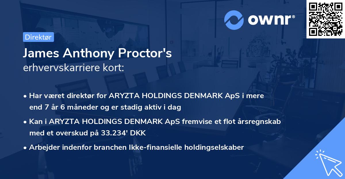 James Anthony Proctor's erhvervskarriere kort