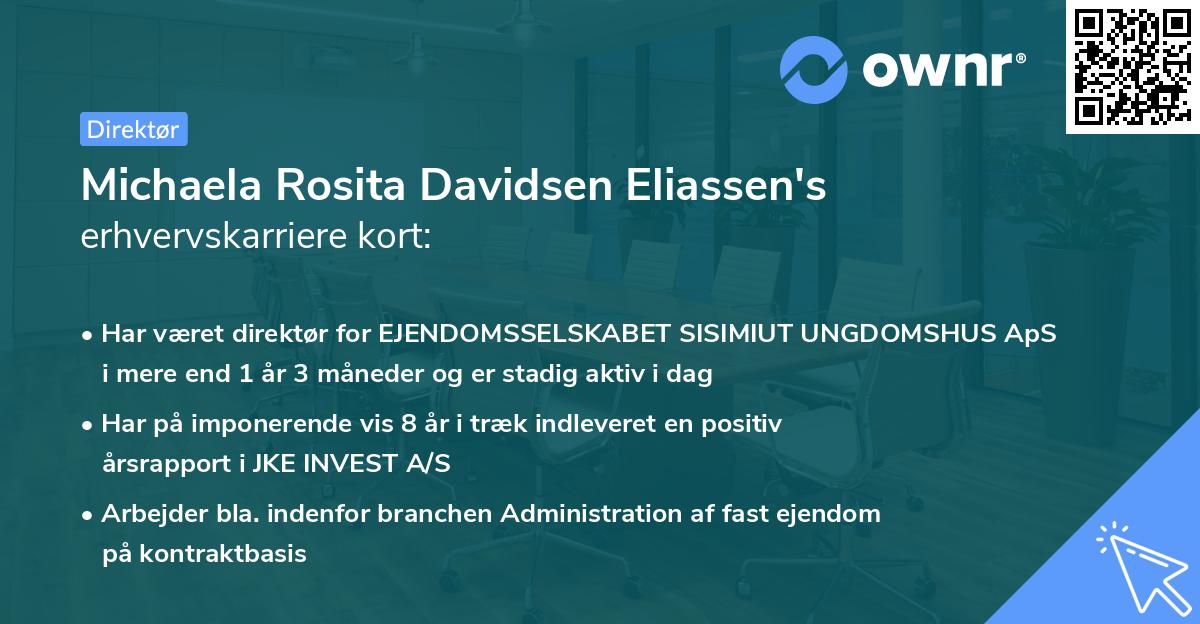 Michaela Rosita Davidsen Eliassen's erhvervskarriere kort