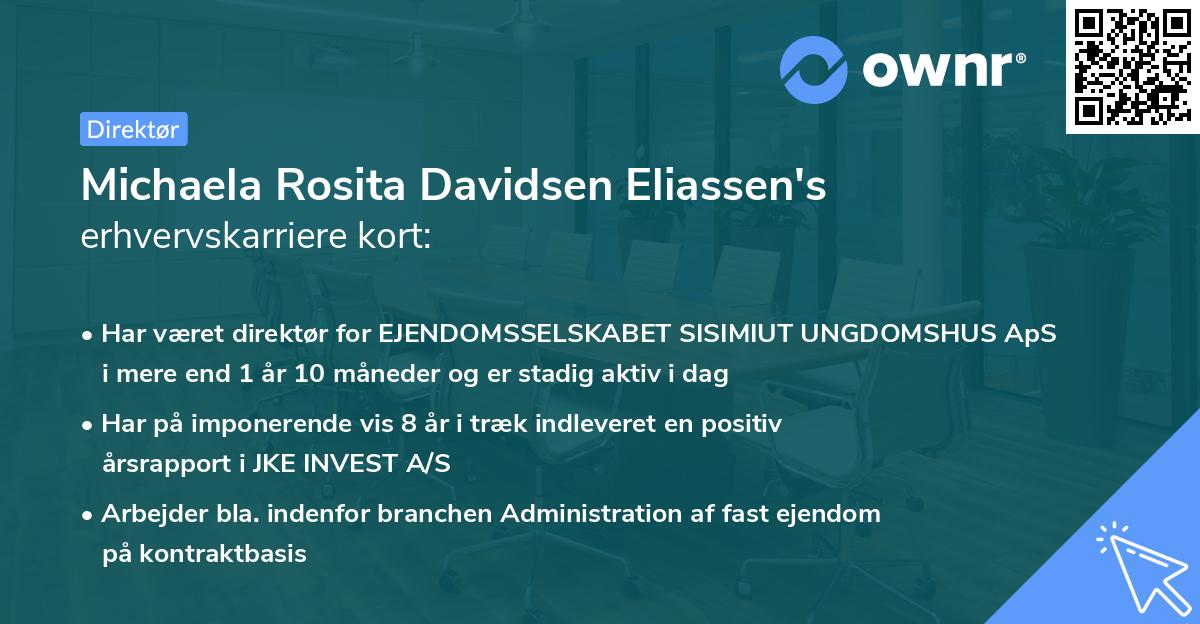 Michaela Rosita Davidsen Eliassen's erhvervskarriere kort