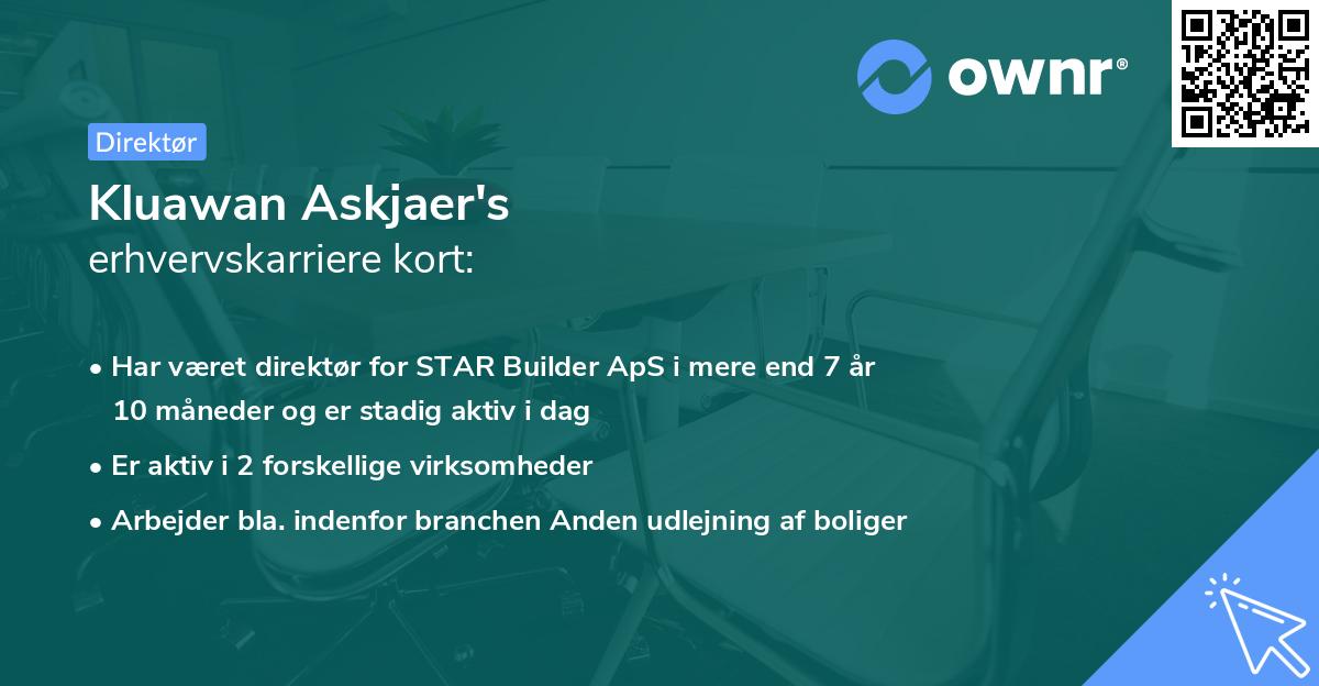 Kluawan Askjaer's erhvervskarriere kort