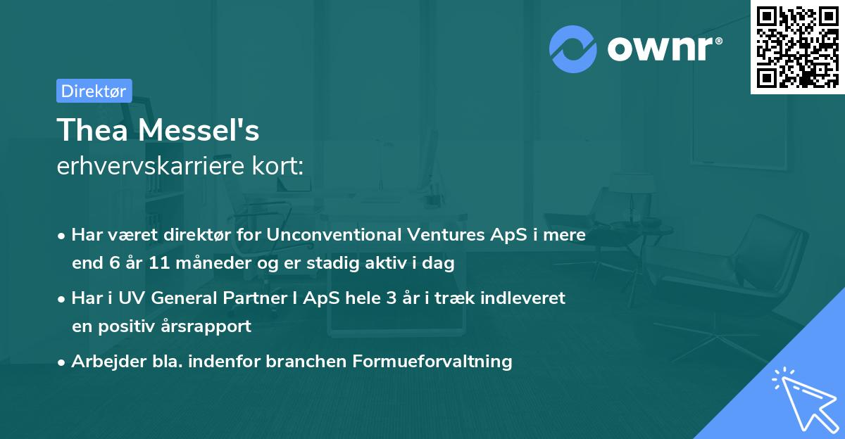 Thea Messel's erhvervskarriere kort