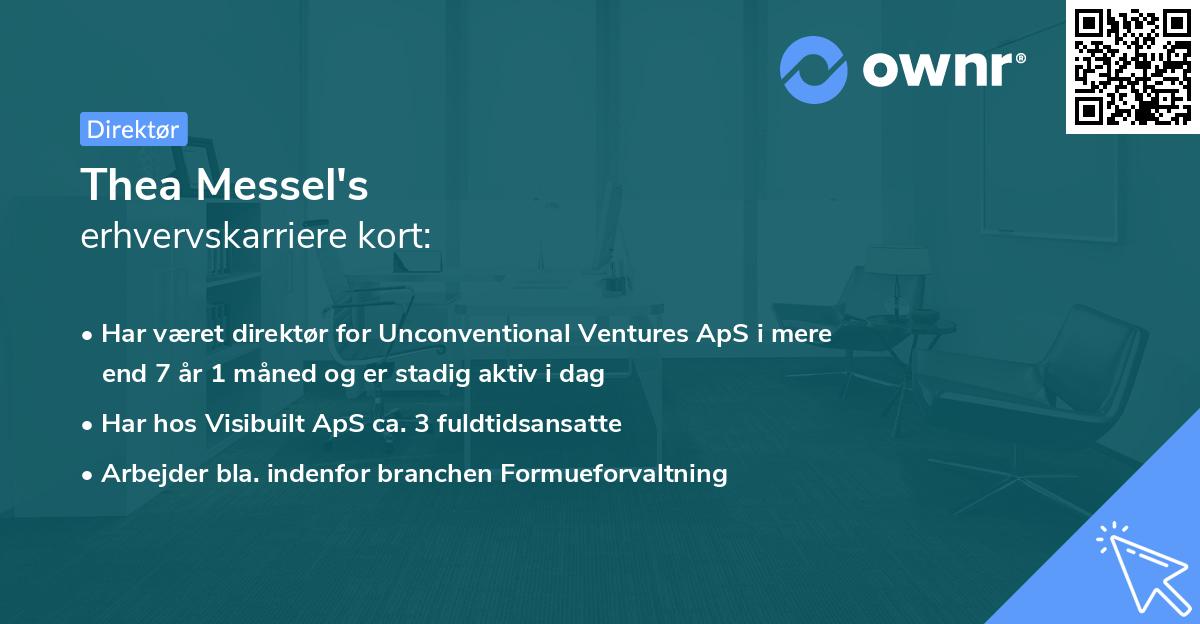 Thea Messel's erhvervskarriere kort
