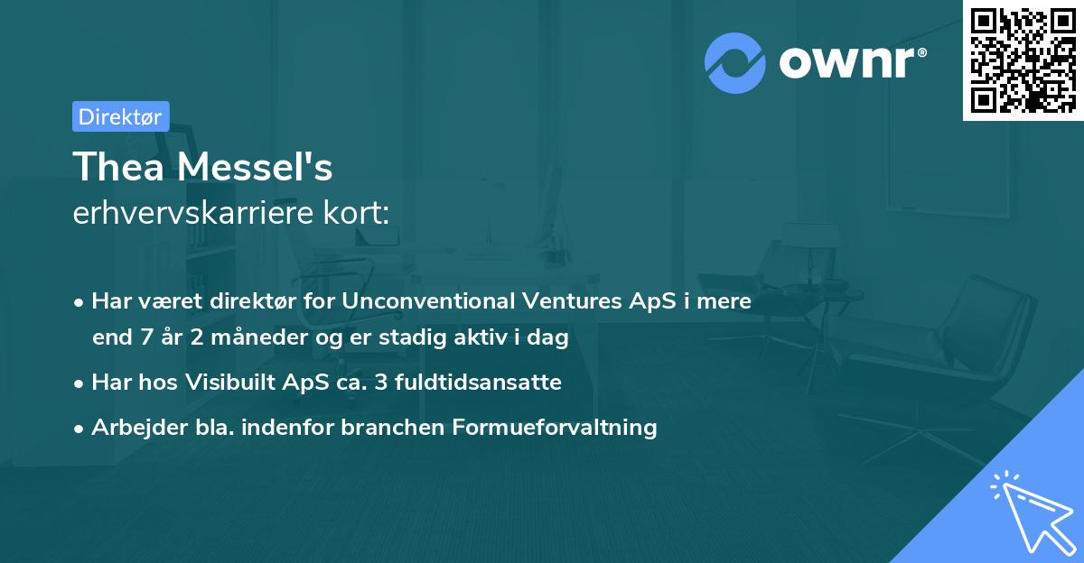 Thea Messel's erhvervskarriere kort