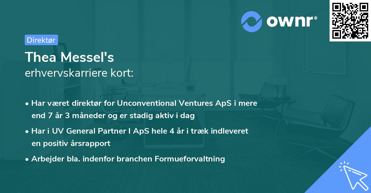Thea Messel's erhvervskarriere kort