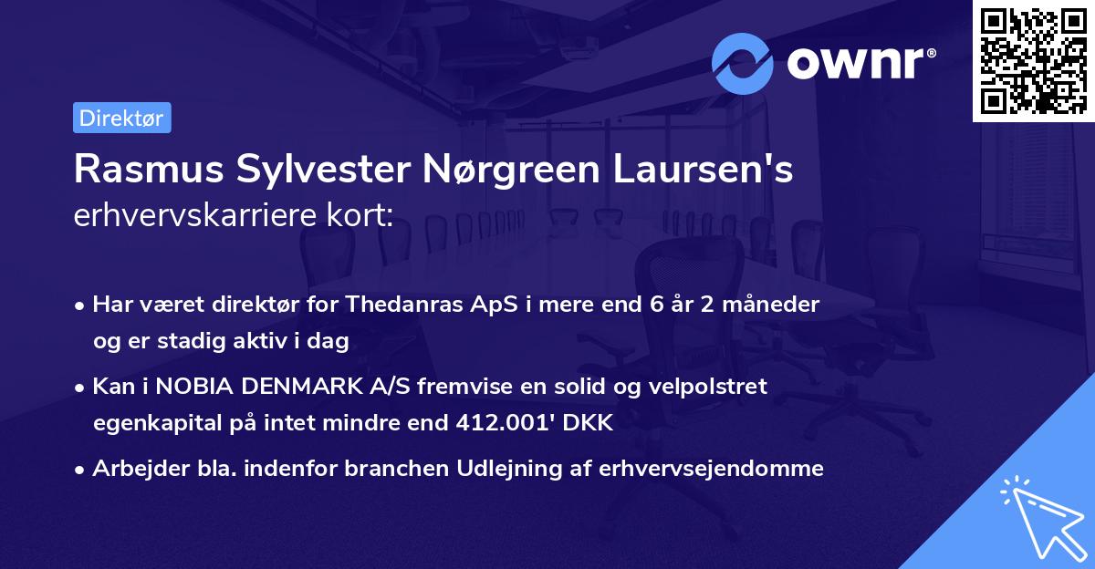 Rasmus Sylvester Nørgreen Laursen's erhvervskarriere kort