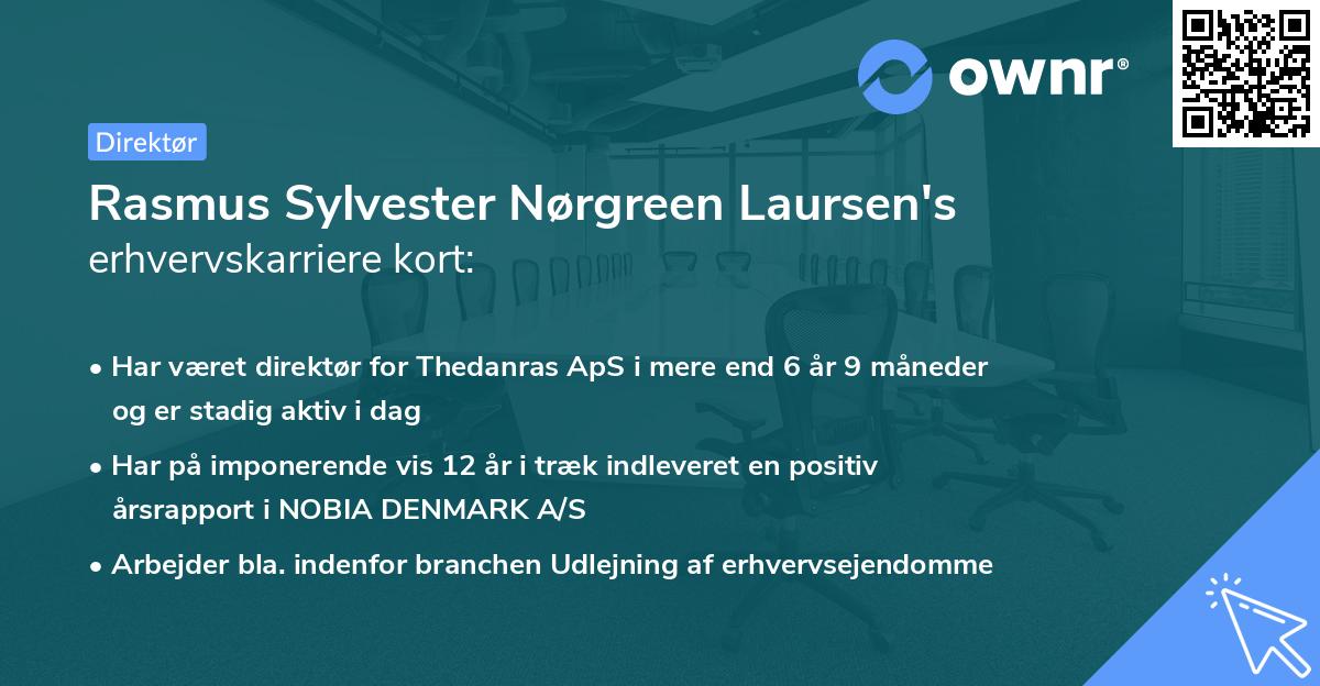 Rasmus Sylvester Nørgreen Laursen's erhvervskarriere kort