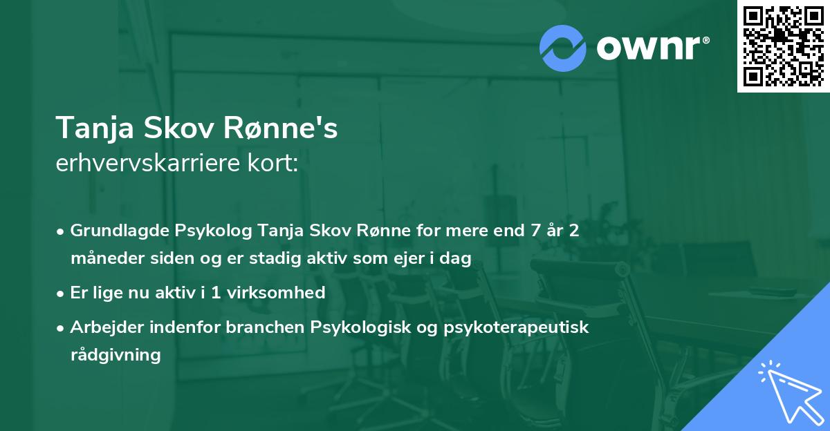 Tanja Skov Rønne's erhvervskarriere kort