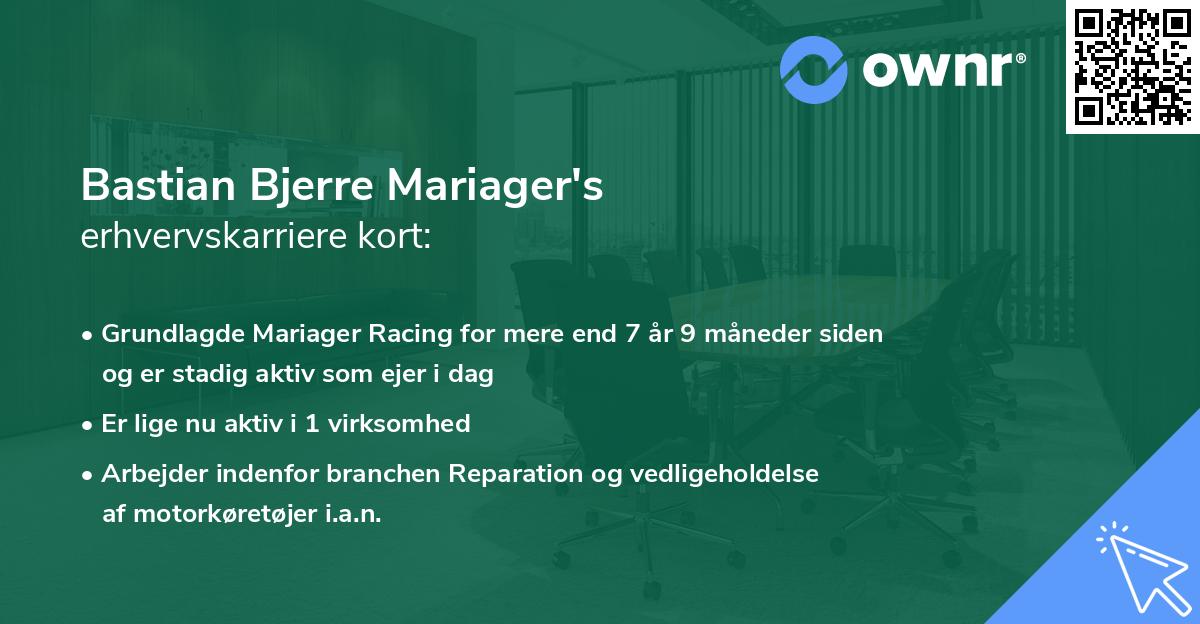 Bastian Bjerre Mariager's erhvervskarriere kort
