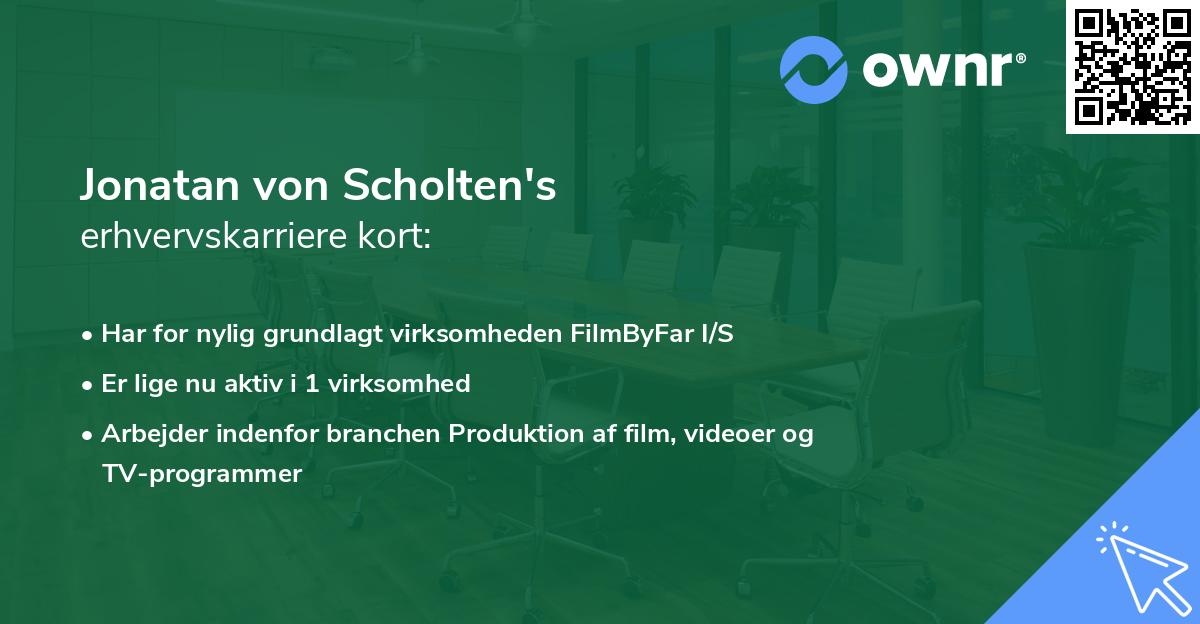 Jonatan von Scholten's erhvervskarriere kort