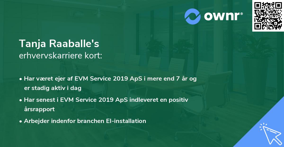 Tanja Raaballe's erhvervskarriere kort